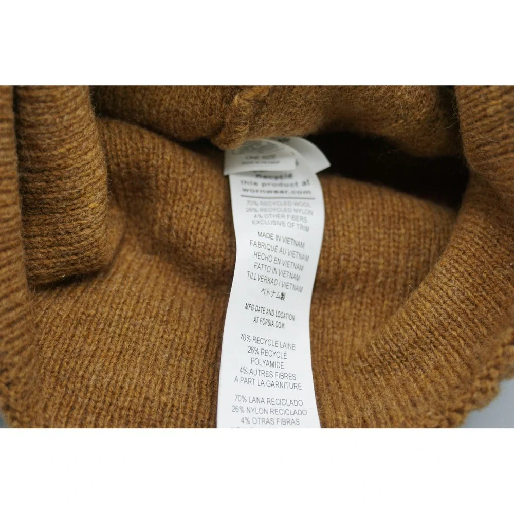 Patagonia Brodeo Beanie Brown Recycled Wool Blend Mountain Patch Hat